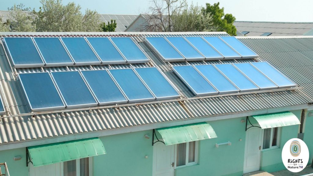 solar panels on top of roof